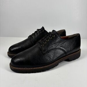 H.S. Trask Gallatin 1002 Men's US 9M Black Bison Leather Plain-Toe Derby‎ Shoes